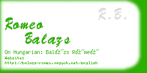 romeo balazs business card